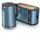 Arendo 2-teiliges Frühstücksset - Edelstahl Wasserkocher 1,5l, 4-Scheiben Langschlitz Toaster, Blau Matt