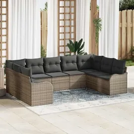 vidaXL Garten-Lounge-Set 9-tlg. grau