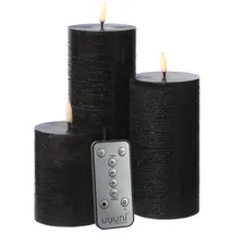 uYuni LED Kerzenset PIA 3 Größen schwarz