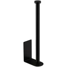 Relaxdays Ersatzrollenhalter, selbstklebend, 2 Ersatzrollen, HBT: 26 x 4,5 x 8 cm, Klopapierhalter ohne Bohren, schwarz