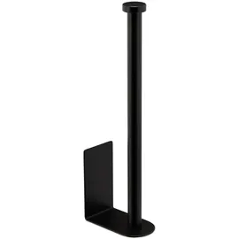 Relaxdays Ersatzrollenhalter, selbstklebend, 2 Ersatzrollen, HBT: 26 x 4,5 x 8 cm, Klopapierhalter ohne Bohren, schwarz