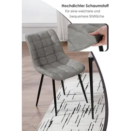 Woltu Esszimmerstuhl Kunstleder grau 4er Set