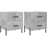 vidaXL Nachttische 2 Stk. Betongrau 40x35x47,5 cm Holzwerkstoff
