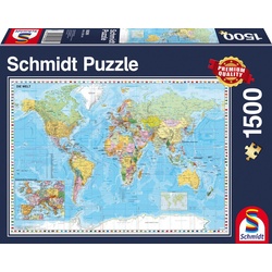 Schmidt Spiele Puzzle Die Welt, 1500 Teile, 1500 Puzzleteile, Made in Germany bunt