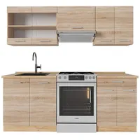 Vicco Küchenzeile R-Line 200 cm Sonoma/Goldkraft Eiche