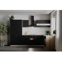 Respekta Winkelküche L-Form 310 cm Schwarz
