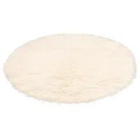 Wollteppich LEONIQUE "Kjara" Teppiche Gr. Ø 140 cm, 40 mm, 1 St., beige (natur) Schurwollteppiche