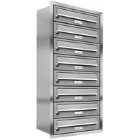 AL Briefkastensysteme 8er Premium Edelstahl Briefkastenanlage Silber