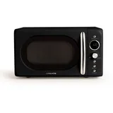 CREATE/MICROWAVE RETRO/Digitale Mikrowelle mit Grillfunktion Schwarz/Retro Style, 20L Fassungsvermögen, Ø245 mm Geschirr, 3 Programme, 9 vorinstallierte Menüs, mehrstufiges Kochen, LCD-Display