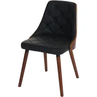 Mendler 2er-Set Esszimmerstuhl HWC-A75, Besucherstuhl Küchenstuhl, Walnuss-Optik Bugholz Kunstleder