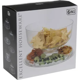 Excellent Houseware 6-in-1 Servierplatte | transparent