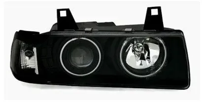 Kristallscheinwerfer CCFL Angel Eyes für BMW E36 (91–99), 2-türiges Coupé – schwarz