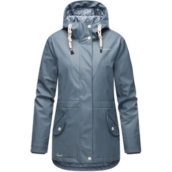 NAVAHOO Damen Warmer Regenjacke Wasserdichter Regenmantel mit Kapuze Oceans Heart