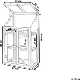 Beliani Balkongewächshaus Holz 49 x 67 x 114 cm