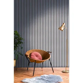 A.S. Création Vliestapete mit Wandpaneelmotiv 0,53 x 10,00 m Blau/Grau/Schwarz 786273