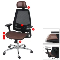 Mendler Bürostuhl HWC-A58, Schreibtischstuhl, Sliding-Funktion Stoff/Textil ISO9001 ~ mandarin/schwarz