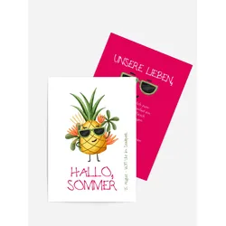 Einladung zum Sommerfest selbst gestalten mit Spruch und Fotos im Onlinedesigner bei Meine-Kartenmanufaktur.de