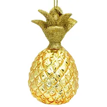 SIKORA Goldene Ananas besondere Weihnachtskugel Glas Figur Weihnachten Anhänger Ornament - Trend Line - BS480