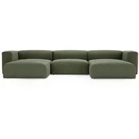 Graingold Ecksofa, Grün, Textil, U-Form,Rechteckig, 340x180 cm, Oeko-Tex®, Reach, Hergestellt in Europa, Handmade in Europe, Wohnzimmer, Sofas & Couches, Wohnlandschaften, Ecksofas