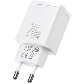 Baseus Schnellladegerät 1xUSB 1xType-C 20W 3A Quick Charge 3.0 weiß
