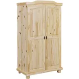 Inter Link - Kleiderschrank - Kiefer massiv - Garderobenschrank -Landhaus Still - Wäscheschrank - Mehrzweckschrank - Schlafzimmerschrank - 2 Türig - Natur lackiert - Genf