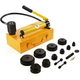 Vevor Hydraulisches Lochstanzer-Set Knockout-Lochtreiber-Kit 15t, Handpumpe Stahl Lochwerkzeug 10 Stanzformen 1/2, 3/4, 1, 1-1/4, 1-1/2, 2, 2-1/2, ...