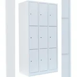 Steelboxx Schließfachschrank 9 Fächer Stahl 180x88,5x50 cm weiß
