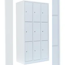 Steelboxx Schließfachschrank 9 Fächer Stahl 180x88,5x50 cm weiß