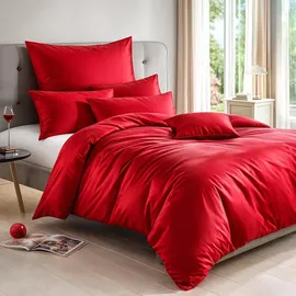 Traumschlaf Uni TencelTM Lyocell Rot 135 x 200 cm + 80 x 80 cm