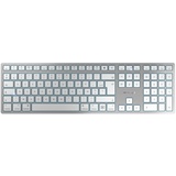 Cherry KW 9100 SLIM FOR MAC, kabellose Mac-Tastatur, Französisches Layout AZERTY Bluetooth oder 2,4 GHz Funk, Flache Tasten, Wiederaufladbar, Weiß-Silber
