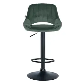 CLP 2er Set Barhocker Milet Mit Samt-Bezug I Drehbarer Barstuhl Mit Lehne Und Fußstütze