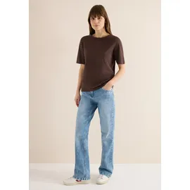 Cecil CECIL, Damen, Gr. XL (44), macchiato braun, Jersey, Obermaterial: 100% Baumwolle, unifarben, normal, hüftbedeckend, Rundhals, Shirts, aus Reiner Brown - XL