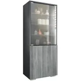 Vladon Standvitrine Granada 50 x 122,5 x 34,5 cm Grau