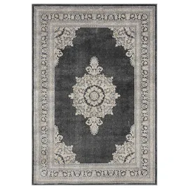 OTTO home Teppich OTTO HOME "Banli, Vintage-Look, Orient-Optik", grau (dunkelgrau), B:200cm H:9mm L:300cm, Kunstfaser, Teppiche, Teppich, dezenter Glanz, Schrumpf-Garn-Effekt, Wohnzimmer, Schlafzimmer