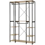 Woltu Kleiderständer 100x40x180 Hell Eiche Schwarz