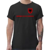 Shirtracer T-Shirt Albanien Trikot Wappen, Shqipëri mit Stolz, Albanisches Fan-Motiv 2026 Fussball WM Fanartikel schwarz S