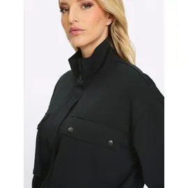 Heine Shirtjacke "Jersey-Jacke", Damen, Gr. 48, schwarz, 50% Modal, 44% Polyester, 6% Elasthan, unifarben, Shirts Shirtjacke