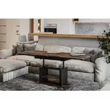 Endo-Moebel Couchtisch Dior 110cm - 170cm ausziehbar und höhenverstellbar Doppellift, Couch- & Esstisch in einem, Funktionstisch modern, umwandelbar braun