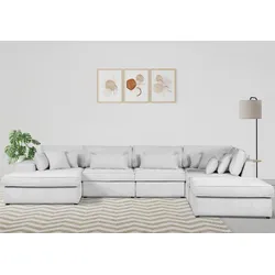 Wohnlandschaft RAUM.ID "Enid U-Form", beige (creme), B:460cm H:75cm, 100% Polyester, Sofas, 6 Teile, bestehend aus Modulen, in vielen Bezügen, auch in Breitcord