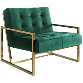 s-style möbel Loungesessel Tampa Samtstoff 0 x 0 x 0 cm Grün