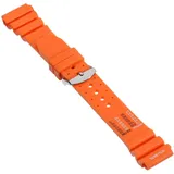 Kistanio Silikonarmband Taucherarmband mit Edelstahl Dornschließe Orange 24 MM