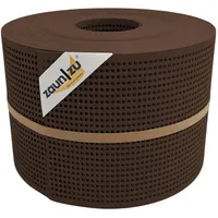 zaunzu® Sichtschutzstreifen Rille Gelocht 50 m x 19 cm Braun PP