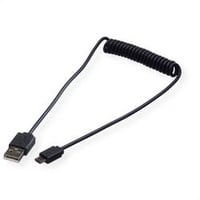 Roline USB 2.0 Spiralkabel, A - Micro B, ST/ST,
