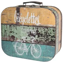HMF Vintage Koffer aus Holz 32 x 29,5 x 12 cm 1-tlg. schwarz