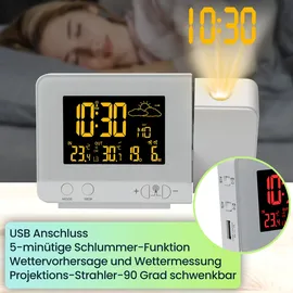 casativo-tech Casativo 2-in-1 Projektionswecker weiß