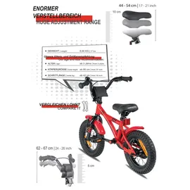 PROMETHEUS BICYCLES Hawk 12 Zoll RH 20 cm rot/schwarz