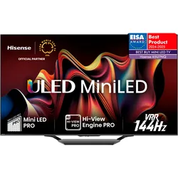 HISENSE Mini-LED-Fernseher "65U7NQ", D (A-G), schwarz, 65, Fernseher, 4KUHD, ULED, Mini LED