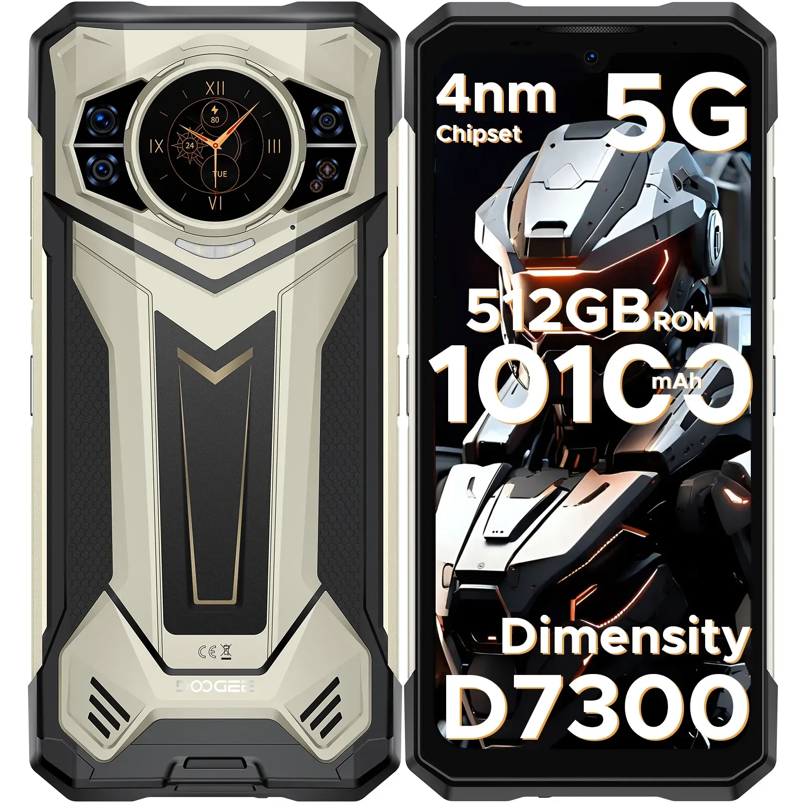 Doogee S200 Plus 5g Ai Robustes Telefon, Abmessung 7300, Gaming-Telefone, 1,32 Zoll Display auf der Rückseite, 12 + 512 GB, 6,72 Zoll, 10100 mAh Akku, Smartphone