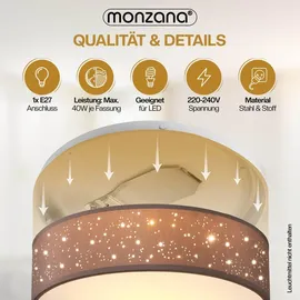monzana Sternenhimmel 1-flammig 30 cm taupe rund