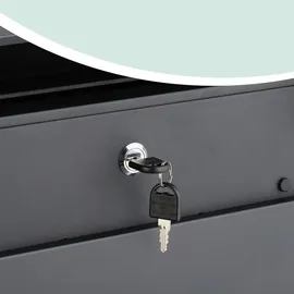 Relaxdays Briefkasten mit Zeitungsfach, HBT: 37,5 x 37 x 10,5 cm, DIN C4, wetterfest, 4 Schlüssel, Postkasten, anthrazit